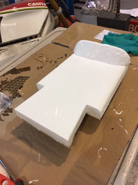 Plug complete, start of the mould making process, gel coat first