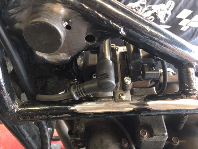 Compact ignition coils on custom made bracket