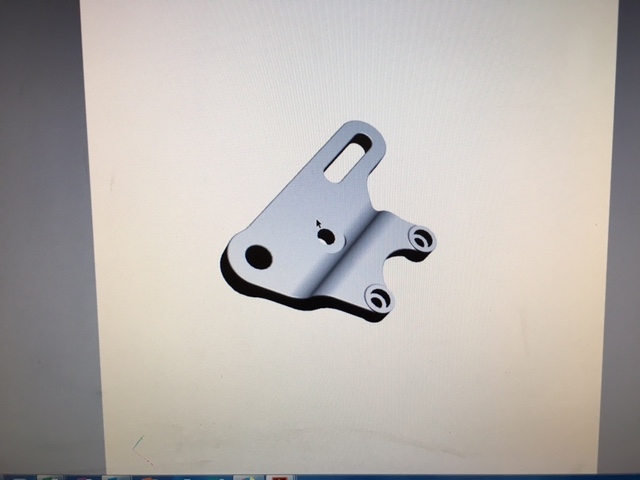 Custom parts design 3D modelling, rear brake caliper bracket