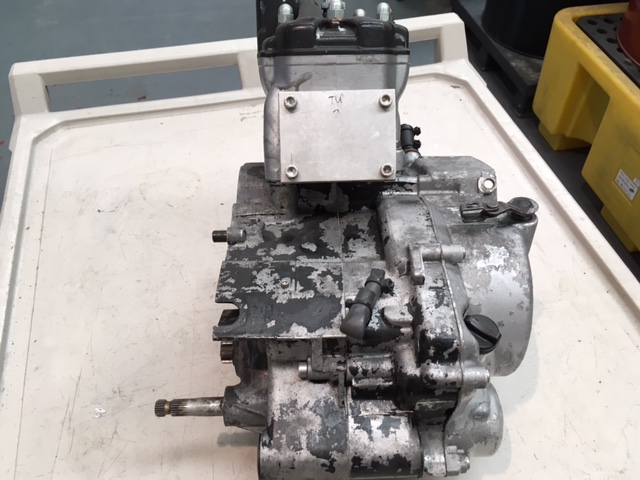 Cagiva Mito 125 complete engine prior to vapour blasting