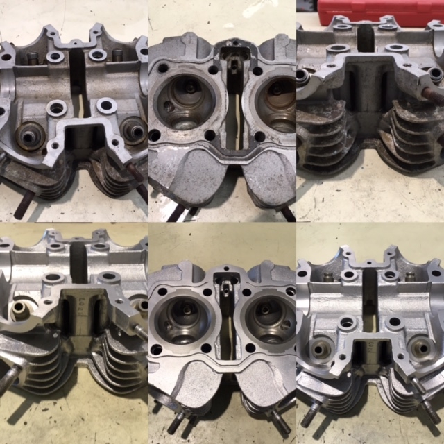 Yamaha XS650 Cylinder Head, before and after vapour blasting
