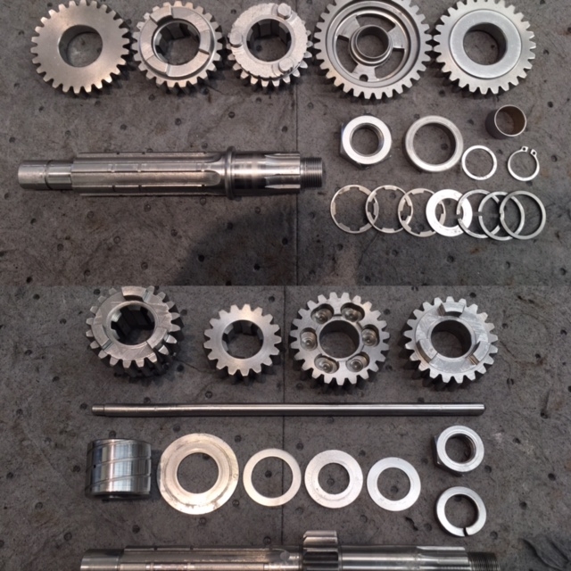 Yamaha XS650 Gearbox Components, after vapour blasting