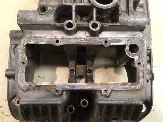 Yamaha XS650 Lower Crankcase, before vapour blasting