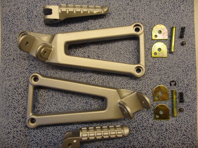 '93 Cagiva Mito Lucky Explorer pillion hangers and pegs restored and ready for reassembly